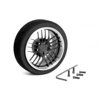 HIROSEIKO (Flat Black + Silver) Alloy Steering MF Wheel (20-Spoke)
